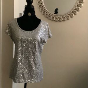 Calvin Klein Silver Sequin T-Shirt